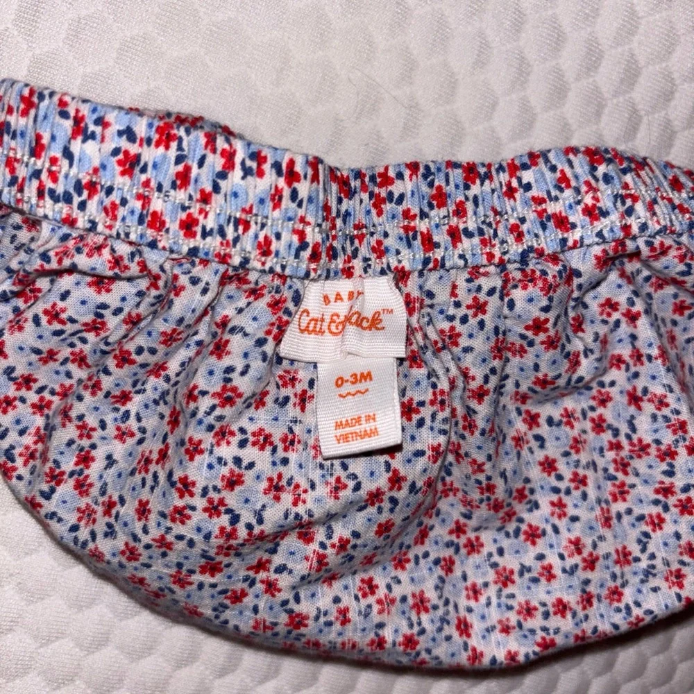 Cat & Jack Red and Blue Floral Baby Bloomers